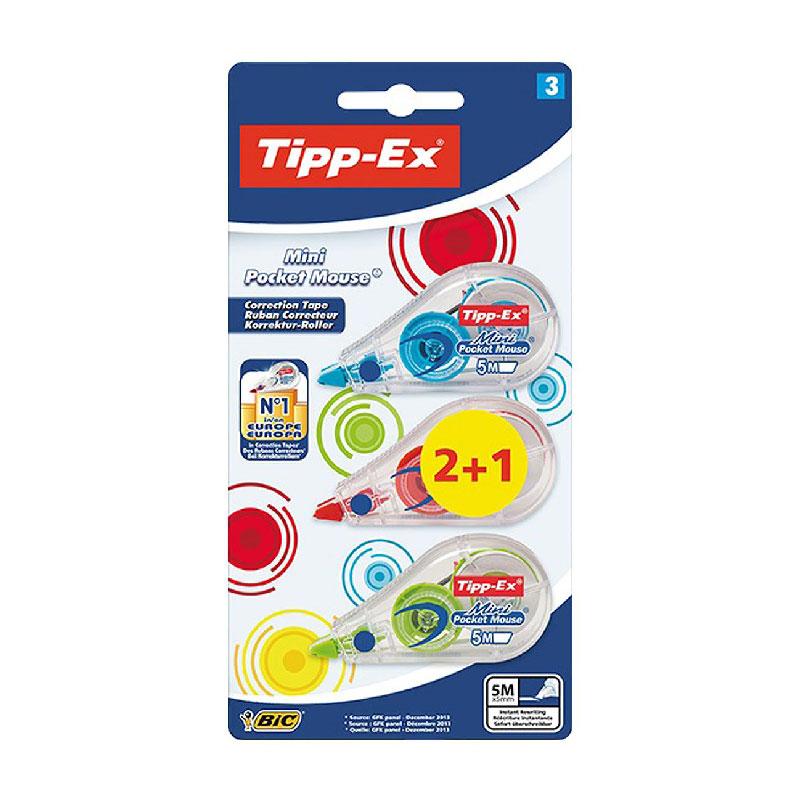 BIC TIPP-Ex Pocket Mouse Soft Grip, Correction Tape, 50m Coverage of  Tear-Resistant Tape, White, Pack of 10