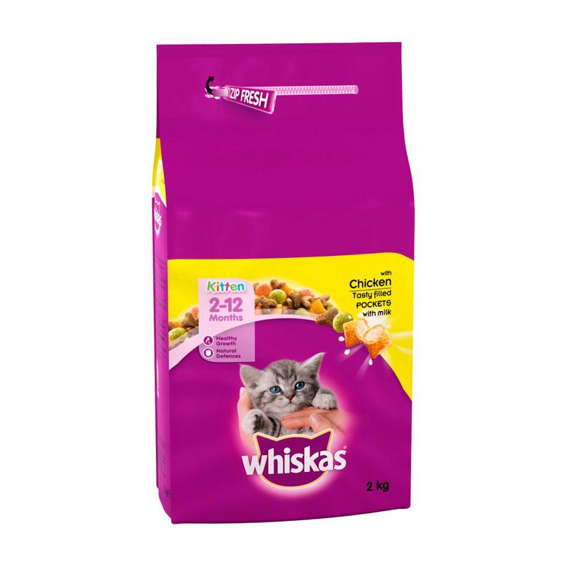 pakket zwaar Treble WHISKAS® 2-12 Months Kitten Complete Dry with Chicken 2kg