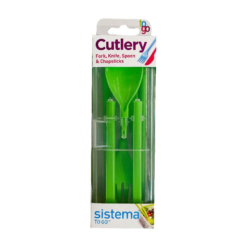 SISTEMA TO GO Salad container 1.1l knife, fork, dressing container