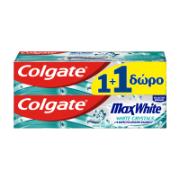 Colgate Max White Οδοντόκρεμα με Λευκούς Κρυστάλλους Μέντας 1+1 Δώρο 75 ml