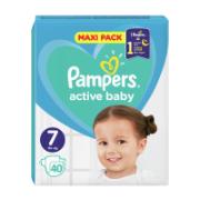 Pampers Active Baby Maxi Pack Πάνες Μίας Χρήσεως No.7 15+ kg 40 Τεμάχια