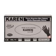 Karen Γάντια Νιτριλίου μιας Χρήσης Μαύρα Μεσαία 100 Τεμάχια
