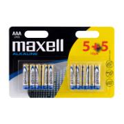 Maxell Αλκαλικές Μπαταρίες AAA LR03 5+5 Τεμάχια Δώρο
