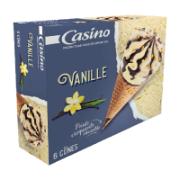 Casino 6 Παγωτά με Γεύση Βανίλιας σε Χωνάκι 419 g