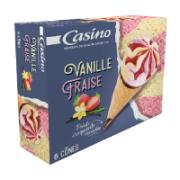 Casino 6 Παγωτά Χωνάκι Βανίλια-Φράουλα 423 g