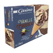 Casino 6 Παγωτά Χωνάκι Βανίλια-Σοκολάτα 431 g