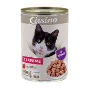 Casino Ολοκληρωμένη Τροφή για Ενήλικους Γάτους Τερίνα Βοδινού 400 g