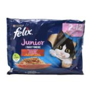 Felix Junior Πλήρης Τροφή για Γατάκια με Ποικιλία (2x Βοδινό 2x Κοτόπουλο) 2-12 Μηνών 4x85 g
