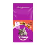 Whiskas Πλήρης Ξηρή Τροφή για Ενήλικες Γάτες Κροκέτες με Βοδινό 1.9 kg 