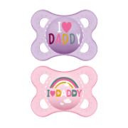 MAM I Love Mummy & Daddy Silicon Soother 2-6 Months 2 Pieces