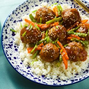 Asian meatballs with sweet chilli sauce