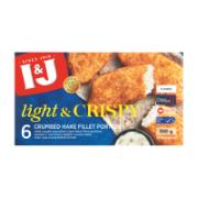 I&J Light & Crispy Crumbed Hake Fillet Portions With Garlic & Parsley 500 g