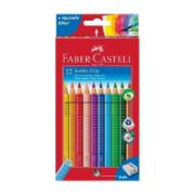 Faber-Castell 12 Jumbo Grip Thick Water-Soluble Colour Pencils CE