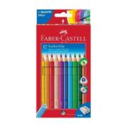 Faber-Castell 12 Colour Grip Water-Soluble Colour Pencils CE