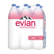 Evian Natural Mineral Water 6x1.5 L