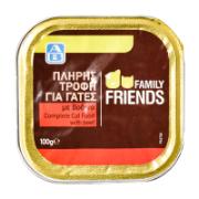 Family Friends Wet Complete Cat Food with Beef 100 g