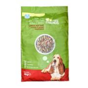 Family Friends Complete Pet Food for Adult Dogs, Kibbles with Fish, Carrot & Green Vegetables 4 kg