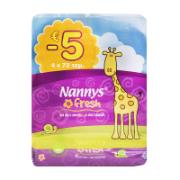 Nannys Fresh Baby Wipes with Aloe & Camomile 4x72 pcs