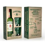 Jameson Triple Distilled Irish Whiskey x2 Tumbler Glasses Free 700 ml