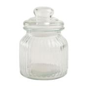 Small Glass Ribbed Canister 113x150 mm