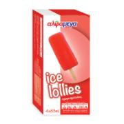 Alphamega Strawberry Flavored  Water Ice Lollies 4x83 ml