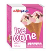 Alphamega Vanilla & Strawberry Flavour Ice Cones 4x135 ml
