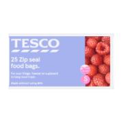 Tesco Zip Seal Food & Freezer Bags 25 Pieces