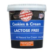 Papafilipou Lactose Free Cookie & Cream Ice Cream 850 ml