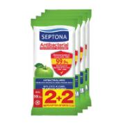 Septona Antibacterial Wipes With Ethyl Alcohol with Apple Fragrance 15 Pieces 2+2 Free