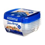 Sistema Take Alongs Squares Containers & Lids 669 ml 4 Pieces
