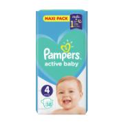 Pampers Active Baby Maxi Pack No.4 9-14 kg 58 Pieces