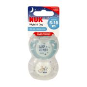 Nuk Silicone Soother Night & Day 6-18 Months 2 Pieces