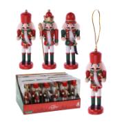 Nutcracker Wooden Traditional Christmas Tree Ornaments 12 cm 3 Pieces