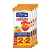 Septona Antibacterial Wipes With Ethyl Alcohol with Orange Fragrance 15 Pieces 2+2 Free