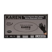Karen Nitrile Disposable Gloves Black Large 100 Pieces