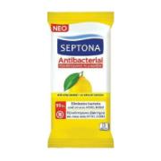 Septona Antibacterial Wipes With Ethyl Alcohol With Lemon Fragrance 15 Pieces