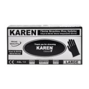 Karen Vinyl & Nitrile Blend Disposable Gloves Black Large 100 Pieces