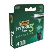 Bic Hybrid Flex Sensitive 3-Blade Cartidges 4 Pieces