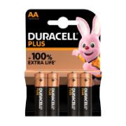 Duracell Plus Alkaline Battery AA4 1.5V 4 Pieces