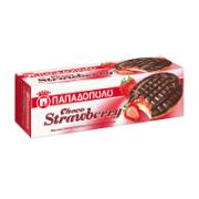 Papadopoulou Biscuits With Strawberry Fruit Filling Coated With Chocolate 150 g