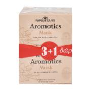 Papoutsanis Aromatics Musk Madagascar Vanilla Perfumed Soap 3+1 Free 4x100 g