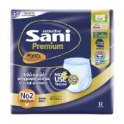 Sani Sensitive Premium Pants Ελαστικό Εσώρουχο Ακράτειας Medium No2 12 Τεμάχια CE