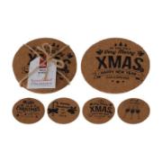 Excellent Houseware Christmas Coasters 0.10 cm 4 Pieces