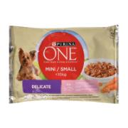Purina One Wet Food for Mini / Small Dogs <10 Kg with Salmon & Rice in Sauce 4x100 g