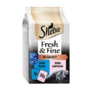 Sheba Υγρή Τροφή Για Γάτες σε Σάλτσα x 2 με Τόνο & με Σολομό x4 6x50 g