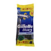 Gillette Blue 3 Smooth Disposable Razors 4+2 Free