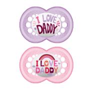MAM I Love Mummy & Daddy Silicon Soother 6-16 Months 2 Pieces
