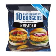 Iceland 10 Chicken Breast Burgers Breaded 550 g