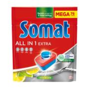 Somat Mega All-in-1 Extra Detergent Dishwasher Tablets Lemon & Lime 76 Tabs 1337.6 g