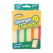 Scrub Daddy Sponge Daddy Dual Sided Scrubber & Sponge 4 Pieces 